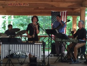 With Todd London on drums, Doug Russo on bass, and Kevin Sanders on keys at Amber Falls 2016                                                  